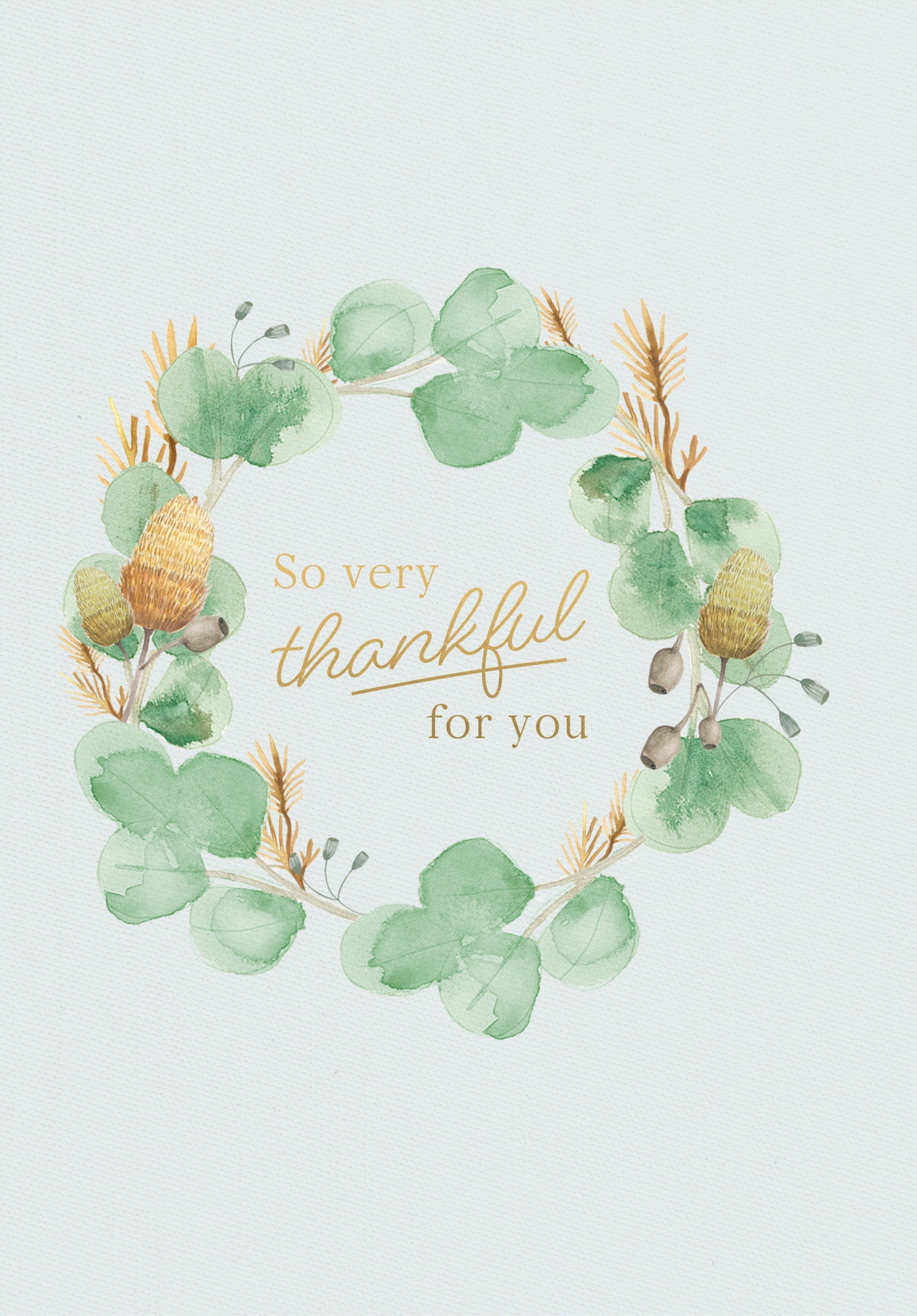Greeting Card Botanical Blooms - THANKFUL WREATH